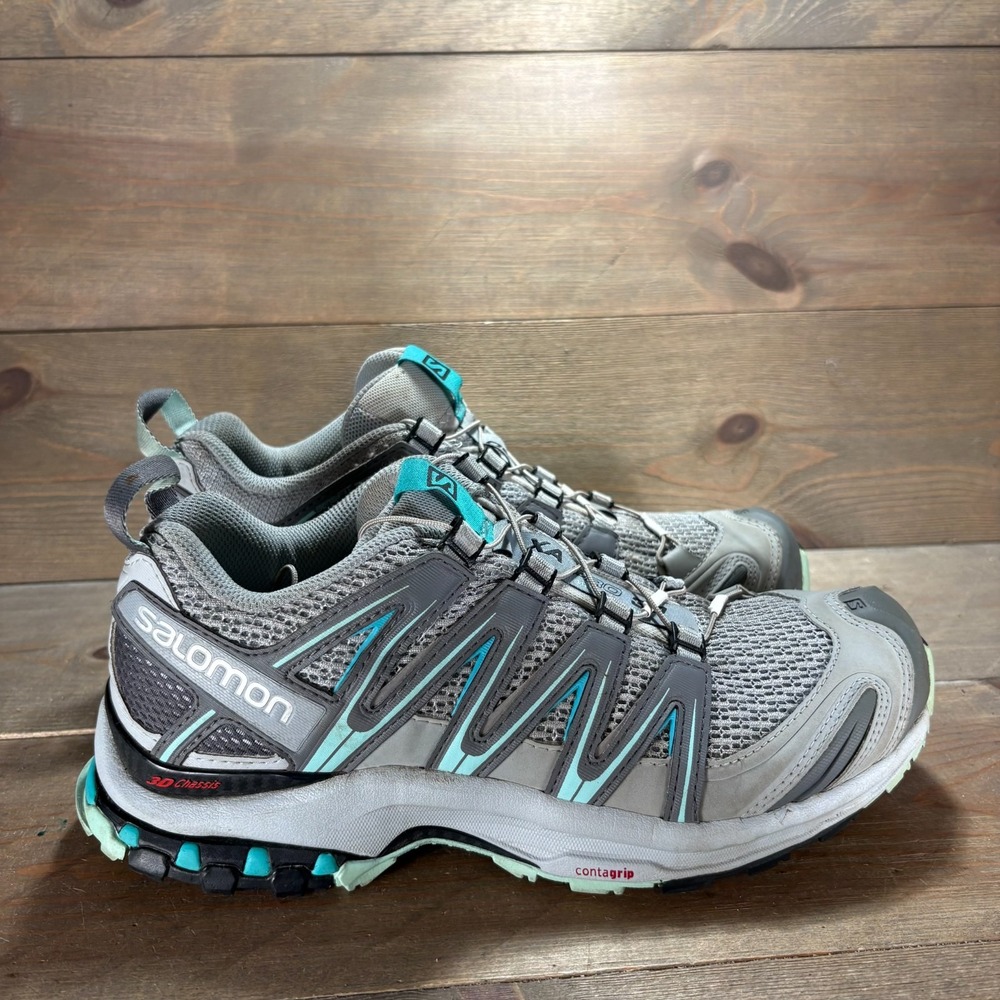 Salomon XA Pro 3D Womens size 8 shoes Gray Trail Running Hiking sneakers - Picture 2 of 9